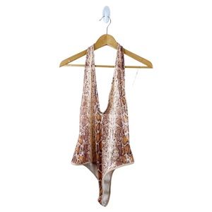 ✨Windsor✨ Snakeskin Sequins Halter Neck Bodysuit Size M